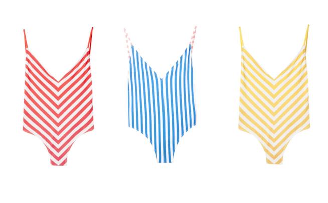 Costumi a righe colorate di moda per l'estate 2018 A righe colorate, i costumi di tendenza per l'estate 2018