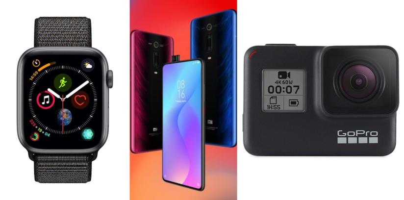 Apple Watch 4, Xiaomi Mi 9T e GoPro Hero7 Particolari dei device Apple Watch 4, Xiaomi Mi 9T e GoPro Hero7
