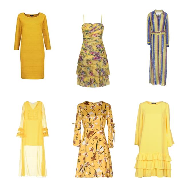 Mini e maxi dress gialli di moda per l'autunno 2018 Abiti mini e maxi di tendenza autunno 2018