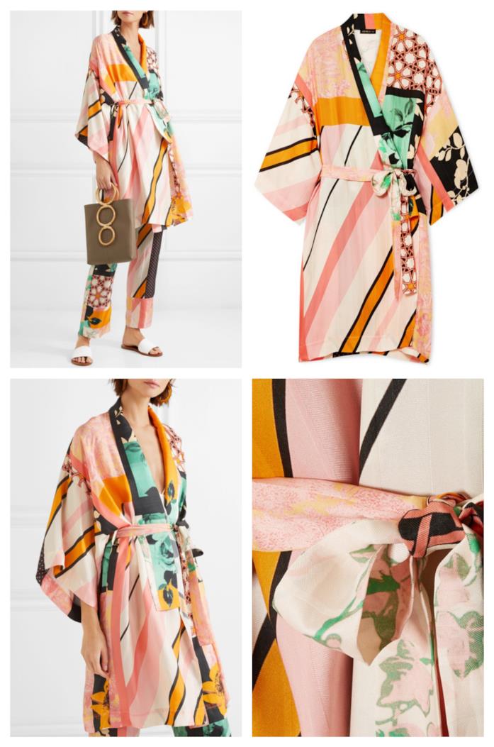 Kimono in stile patchwork di moda per l'autunno 2018 Con la fantasia patchwork, il kimono di tendenza per l'autunno 2018