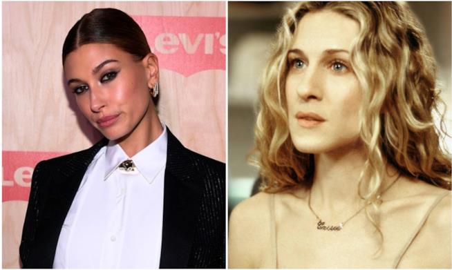 La collana di Hailey Baldwin Collage tra Hailey Baldwin e Carrie Bradshaw