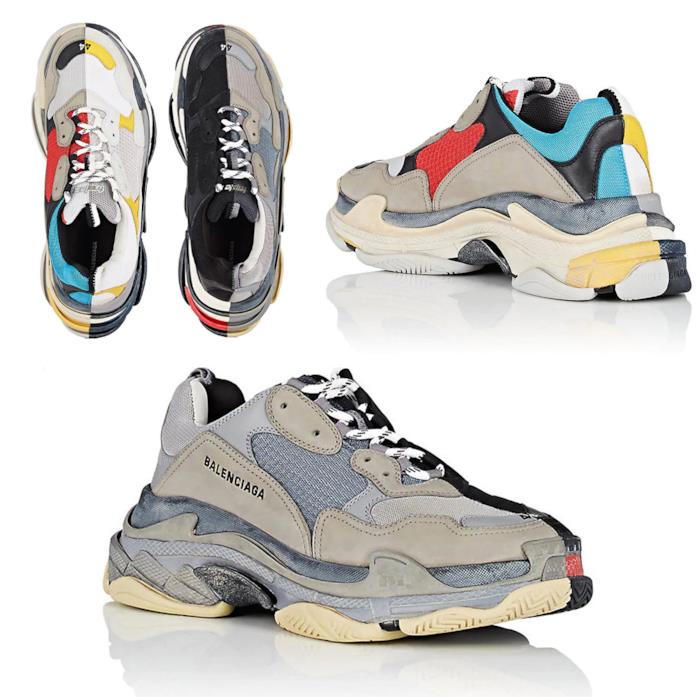 Triple S "Half & Half" di Balenciaga - gialla e bianca / rossa e grigia Triple S "Half & Half" di Balenciaga - gialla e bianca / rossa e grigia