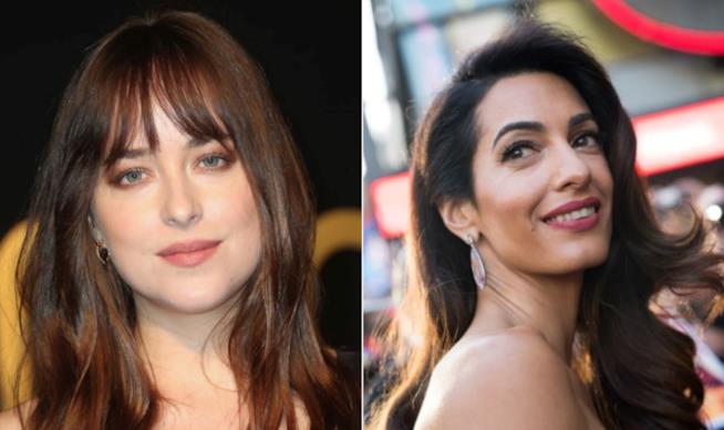 Dakota Johnson e Amal Clooney in abiti a pois Dakota Johnson e Amal Clooney