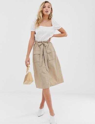 Gonna midi beige