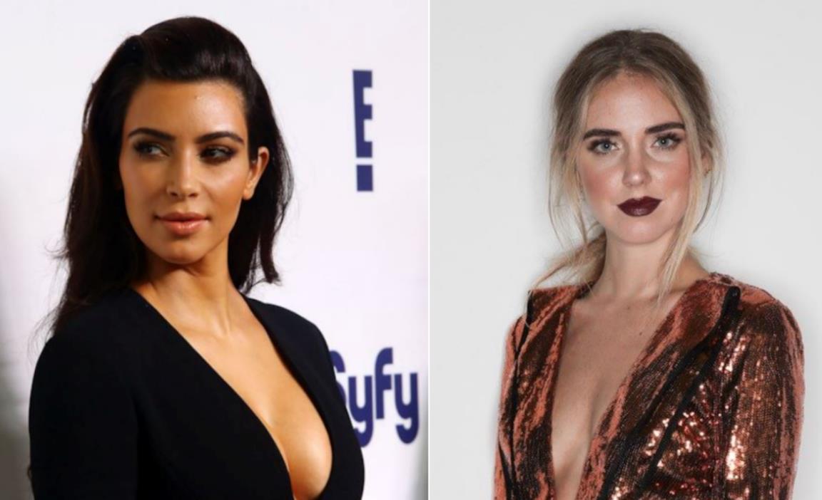 Chiara Ferragni e Kim Kardashian in un collage