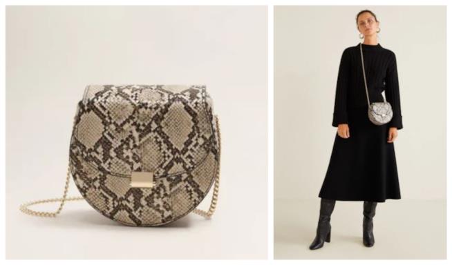 Borsa della nuova collezione di Mango autunno inverno 2018-2019 Borsa pitonata di tendenza per l'A/I 2018-2019