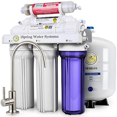75GPD Sistema Filtrazione Acqua 6 Fasi a Osmosi Inversa Alcalina