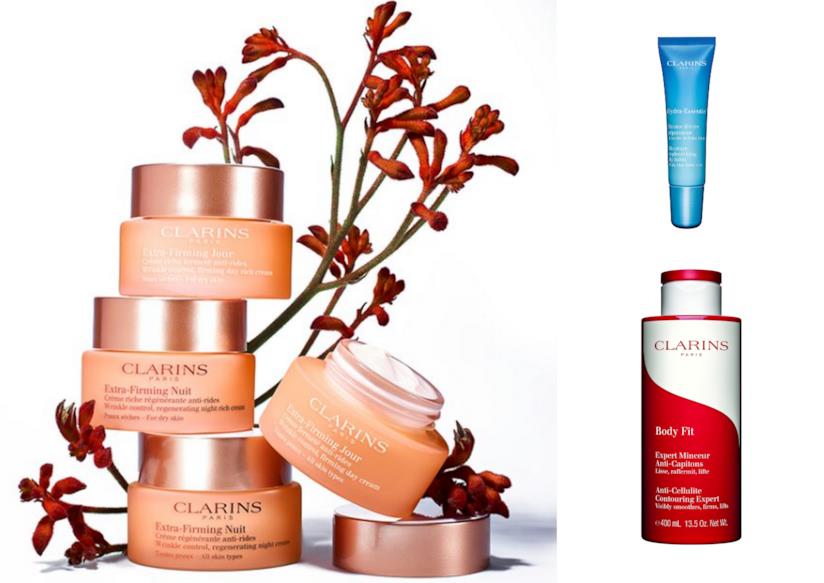 Clarins: tutti i prodotti viso e corpo per contrastare i segni del tempo Alcuni dei prodotti Clarins per le pelli mature