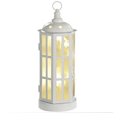 Lanterna natalizia con 15 luci LED bianco caldo, 35 cm