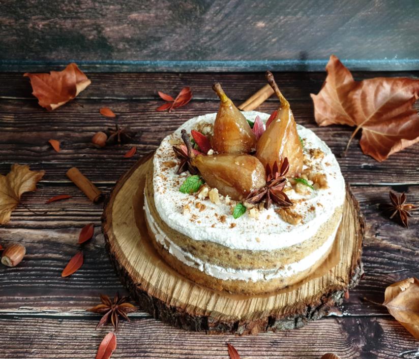 Torta ricotta pere Dolce a strati con crema e frutta