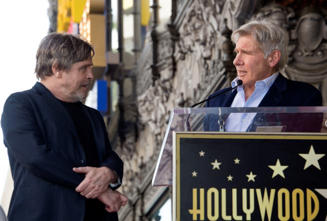 Han Solo e Luke Skywalker reunion Mark Hamill e Harrison Ford