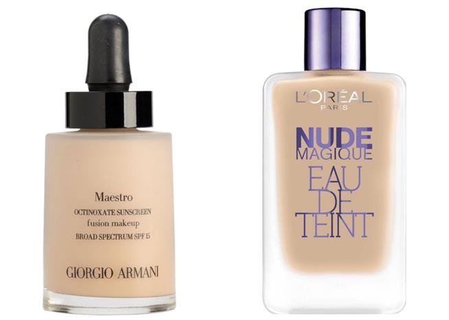 Fondotinta a base d'acqua Armani e L'Oréal Fondotinta Armani Maestro e L'Oréal Eau de Teint
