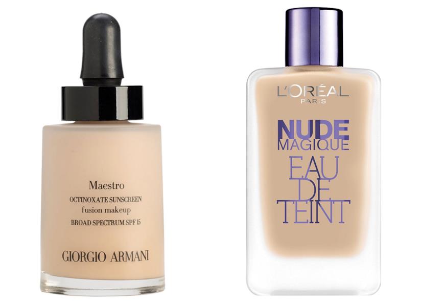 Fondotinta a base d'acqua Armani e L'Oréal Fondotinta Armani Maestro e L'Oréal Eau de Teint