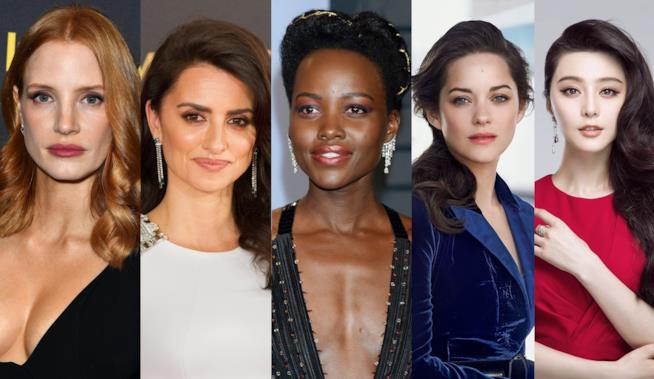 il cast dello spy movie 355 Jessica Chastain, Lupita Nyong'o, Marion Cotillard, Penelope Cruz e Fan Bingbing