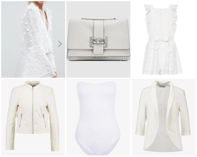 Bianco 2018 Collage di outfit bianchi