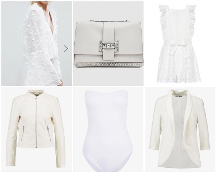 Bianco 2018 Collage di outfit bianchi