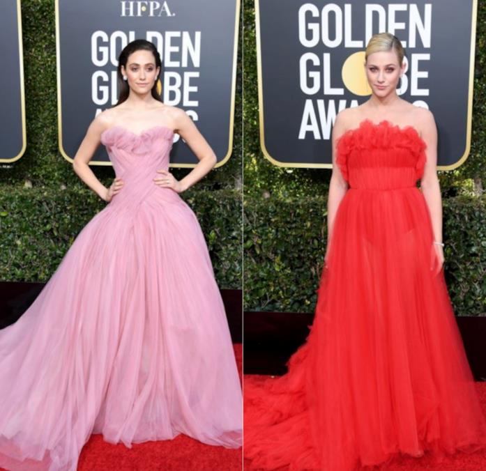 Abiti in tulle Emmy Rossum e Lili Reinhart ai Golden Globes 2019