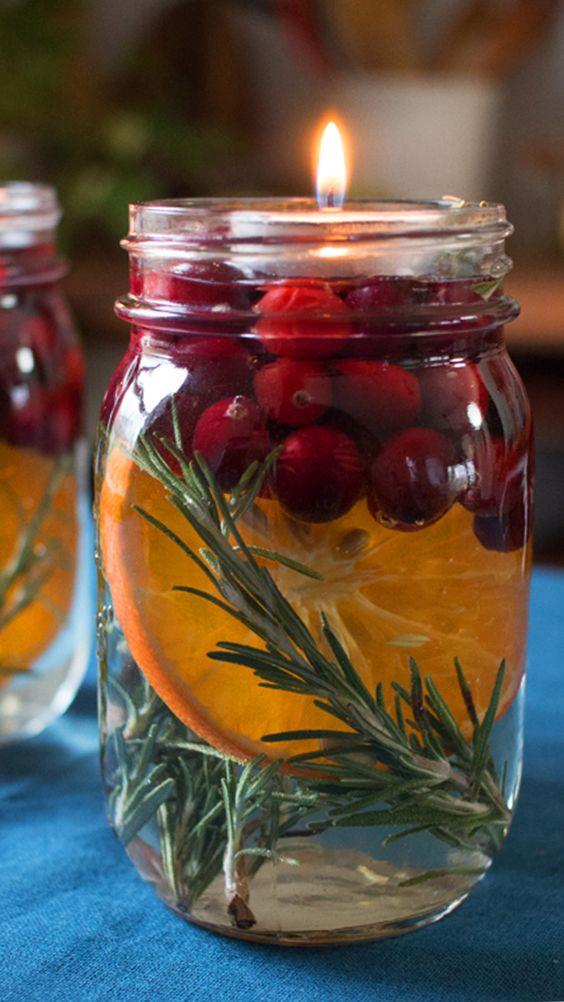 Barattolo aromatico come centrotavola Centrotavola di Natale