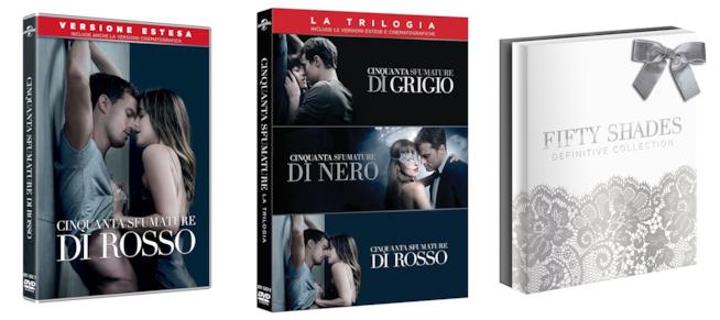 Uscita in Home Video di 50 sfumature di rosso dal 23 maggio Le uscite DVD e Blue-Ray di tutta la trilogia di 50 sfumature