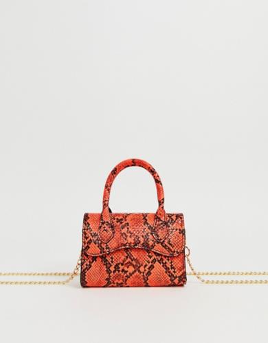 Borsa piccola pitonata con tracolla rimovibile