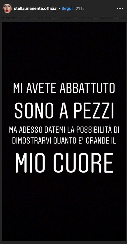 Le scuse di Stella Manente su Instagram Stella Manente chiede scusa su Instagram