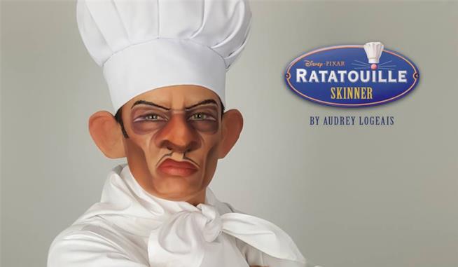 La truccatrice Audrey Logeais dà vita ai cattivi Disney Il cuoco Skinner di Ratatouille