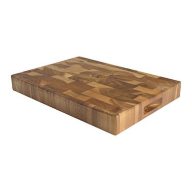 T&G Woodware Tuscany - Tagliere rettangolare grande, con incavi per le dita, in legno di testa d'acacia - 45 x 30 x 40 cm