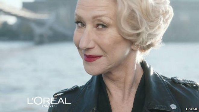 Helen Mirren per L'Oreal Helen Mirren in un'immagine della campagna di L'Oreal