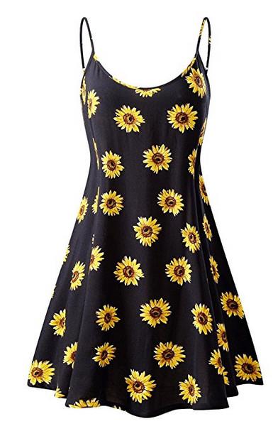 Abito con girasoli Un abitino nero con girasoli