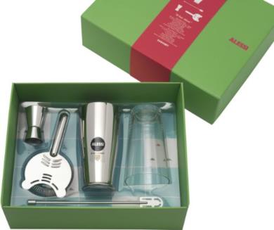Set Accessori da Cocktail in Acciaio Inossidabile e Vetro