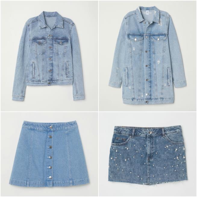 Giacche e minigonne in denim Total look in denim moda Primavera Estate 2018