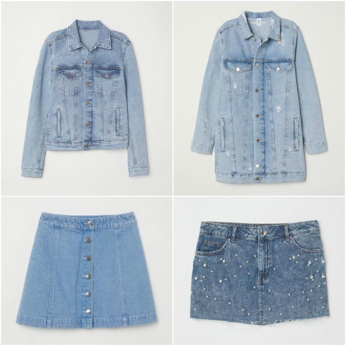 Giacche e minigonne in denim Total look in denim moda Primavera Estate 2018