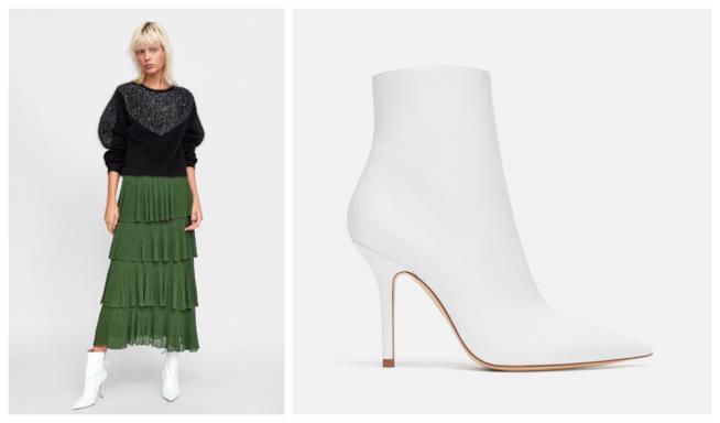 Stivali ankle boots bianchi di moda per l'autunno inverno 2018-19 Ankle boots bianchi di tendenza per l'A/I 2018-19