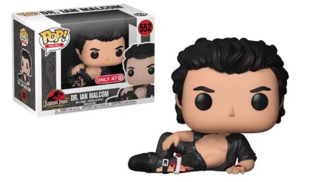 La statuina di Jeff Goldblum in Jurassic Park Dr Ian malcolm ferito,la statuina Funko Pop