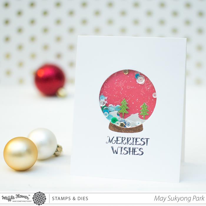 Biglietto di Natale a sfera di Natale Il biglietto terminato ripreso in primo piano