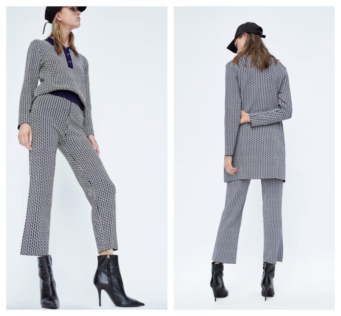 Pantaloni in maglia con stampa loghi autunno 2018 In maglia con i loghi i pantaloni autunno 2018
