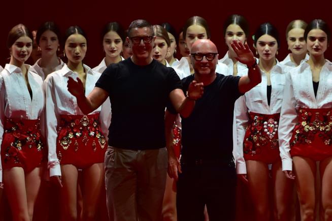 Dolce & Gabbana e la maxi sfilata evento di Palermo Stefano Dolce e Domenico Gabbana nel corso di una loro sfilata