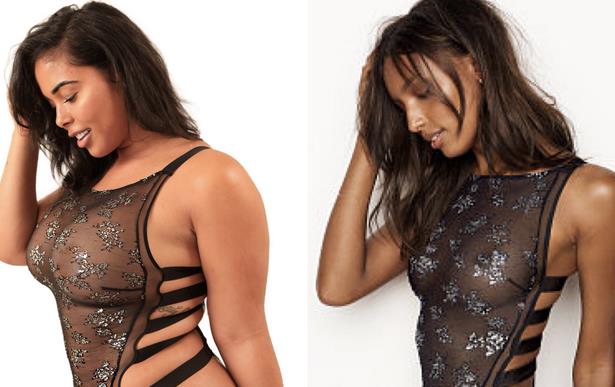 Tabria Majors sfida Victoria's Secret Collage tra Tabria Majors e Victoria's Secret