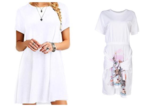 Vestiti t-shirt bianco di moda per l'estate 2018 Abiti t-shirt bianco di tendenza per l'estate 2018