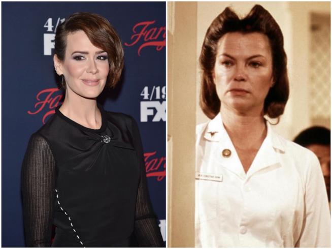 Sarah Paulson sarà l'infermiera Ratched in una nuova serie TV Sarah Paulson e l'infermiera Ratched interpretata da Louise Fletcher