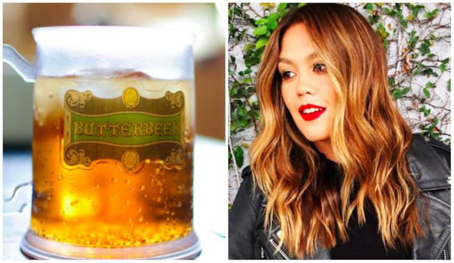 Nuovo trend: capelli Butterbeer Un collage tra Butterbeer e i capelli di quel colore