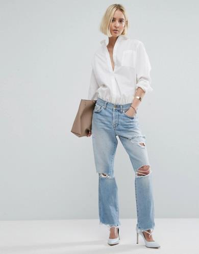 Maxi jeans con strappi