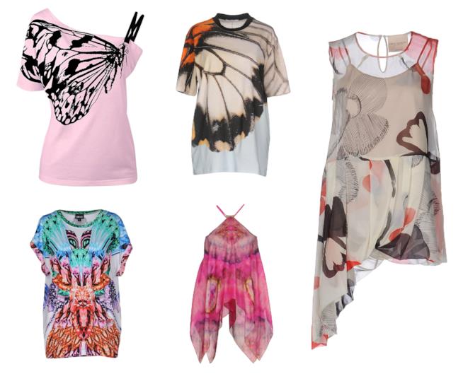 T-shirt stampa farfalle di moda per l'estate 2018 Colorate e con la stampa, le magliette per l'estate 2018