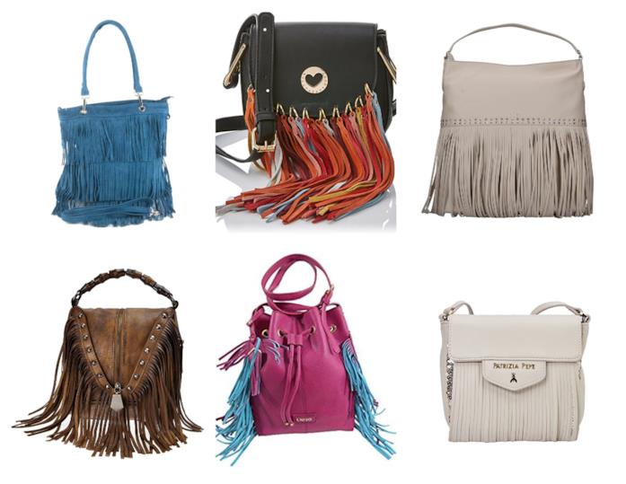 Borse con le frange di tendenza P/E 2018 Le borse colorate con le frange moda estate 2018