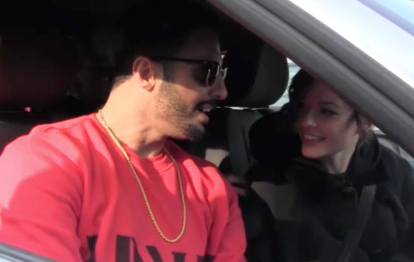 Fabrizio Corona e Silvia Provvedi Fabrizio Corona in auto con la fidanzata Silvia de Le Donatella
