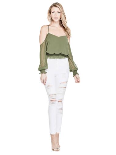 Jeans skinny con strappi frontali