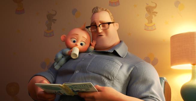 Nel sequel di Gli Incredibili Mr. Incredibile si ritrova a fare il casalingo