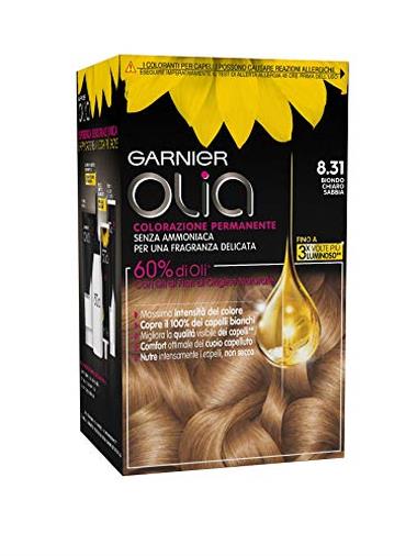 Garnier Olia Colorazione Permanente senza Ammoniaca, 8.31 Biondo Chiaro Sabbia
