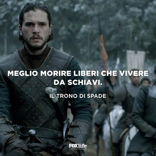 Frase sulla libertà del trono di spade Scena di un episodio del trono di spade