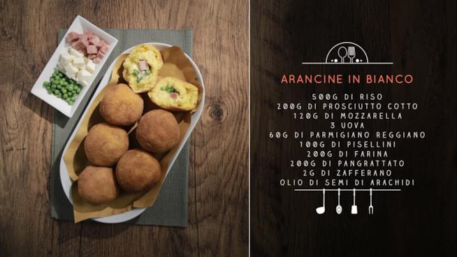 Arancine in bianco con carne e mozzarella Arancine in bianco